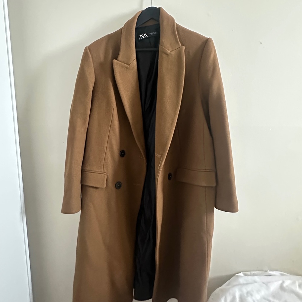 Zara Camel Wool-Blend Coat